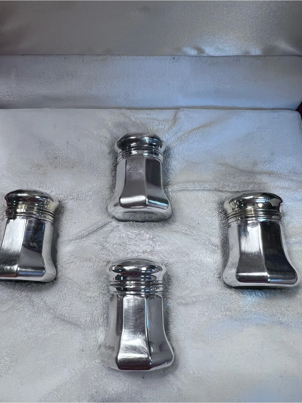 Cartier Vintage solid Sterling Silver salt and pepper shaker set in a box